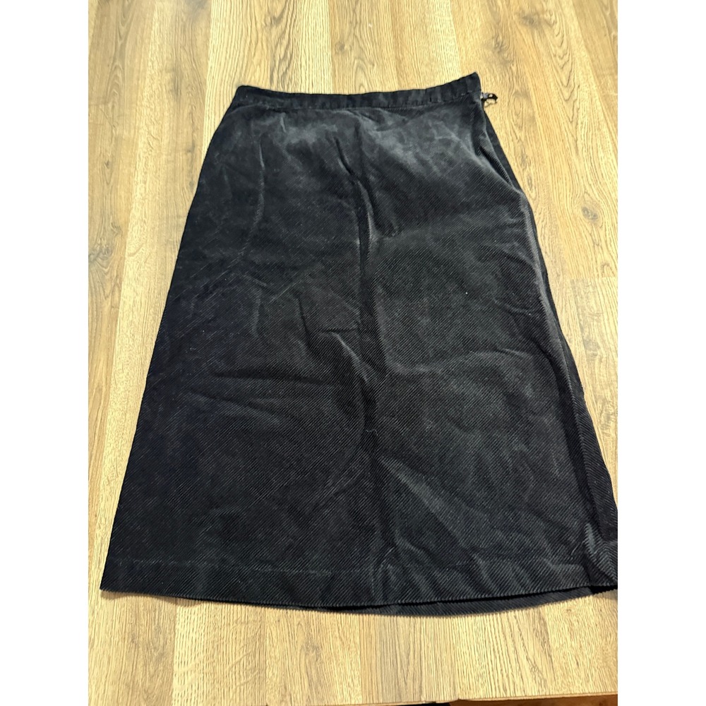 GAP Skirts Women Size 8 Black Midi Corduroy Zip Casual